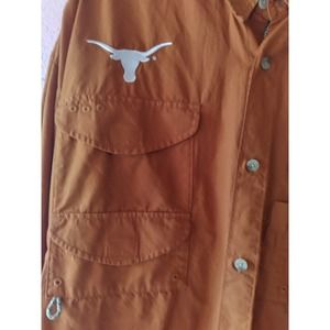 Columbia Fishing Shirt Longhorn Logo Button Up Outdoor Casual Brown